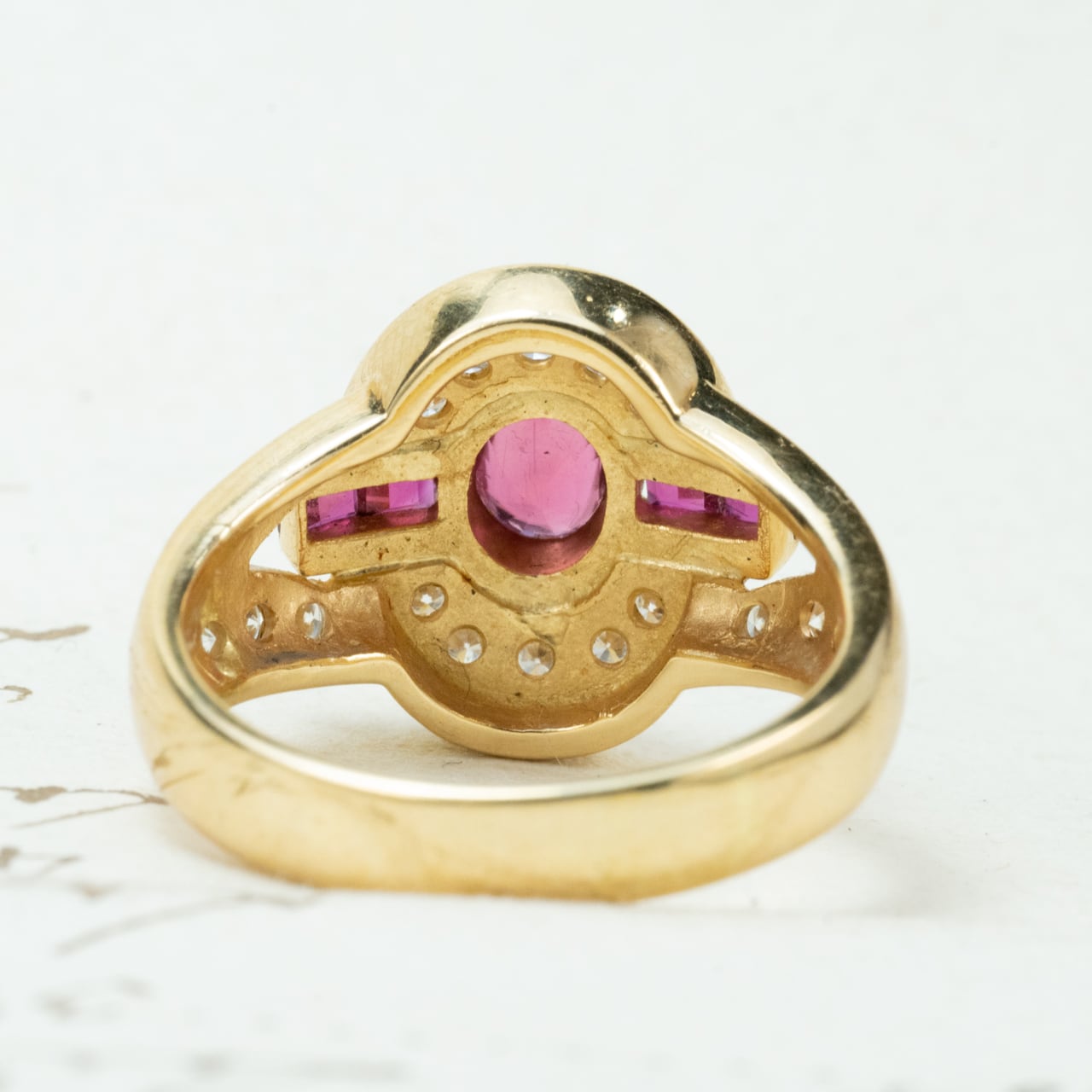 日本の作品】レトロ ヴィンテージ ジュエリー K18 ルビー ダイヤモンド