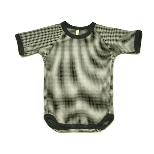 《MOUNTEN. 20256SS》bicolor waffle raglan T (for baby) / gray x charcoal / 65-80cm