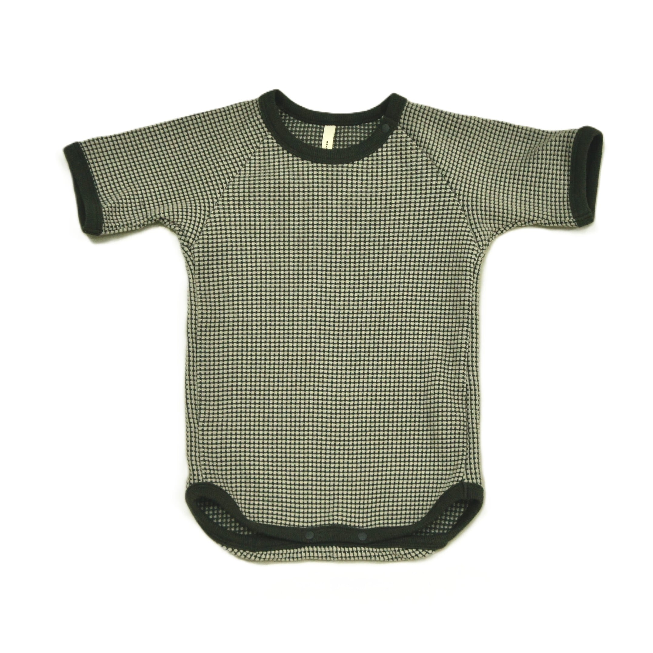 《MOUNTEN. 20256SS》bicolor waffle raglan T (for baby) / gray x charcoal / 65-80cm