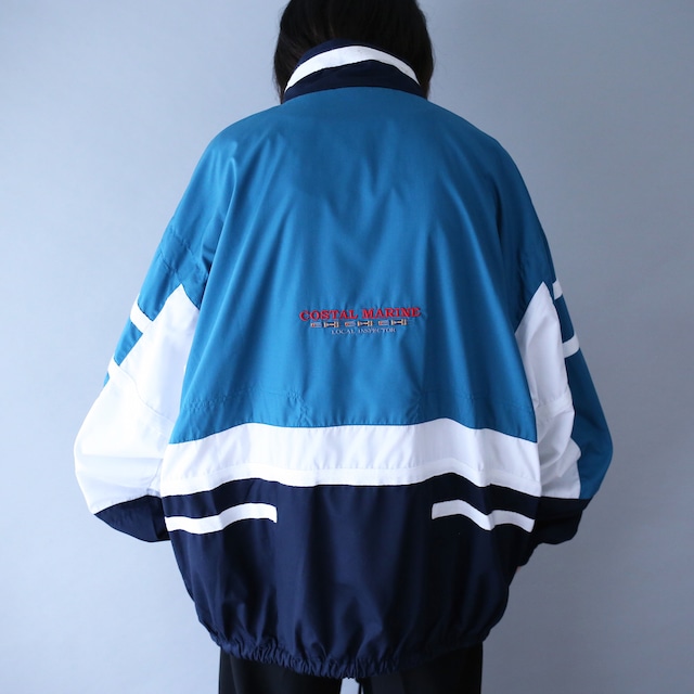 good coloring switch gimmick design zip-up blouson