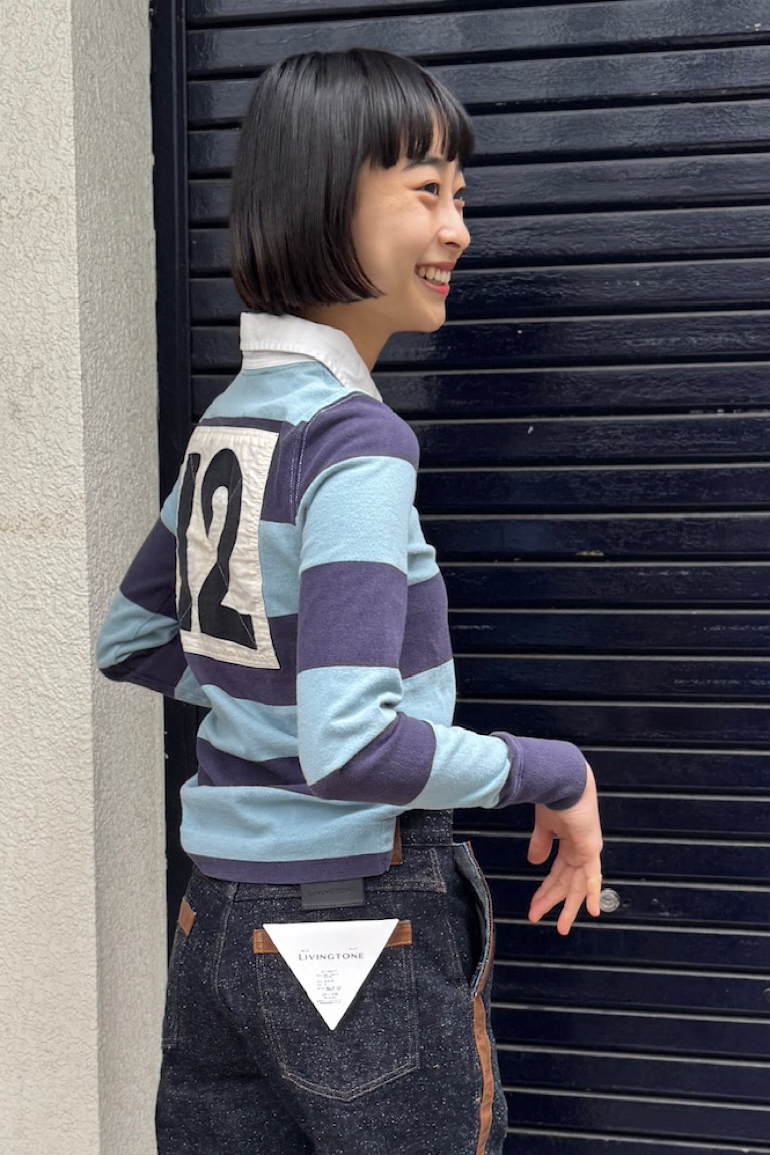 RALPH LAUREN RUGBY ボーダーラガーシャツ ブルー／ネイビー