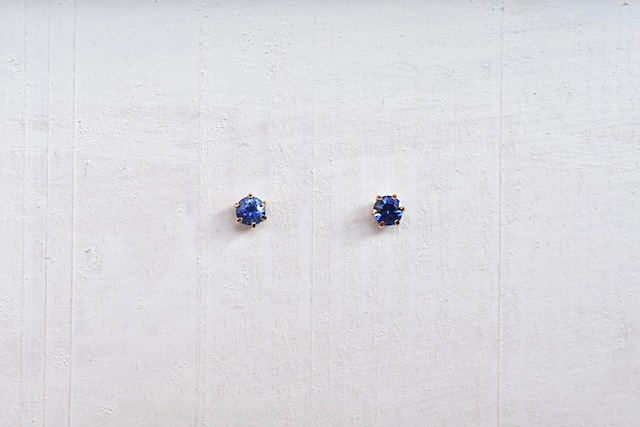 サファイアピアス ( 6本爪 ) 0.1ct × 2 / K18YG