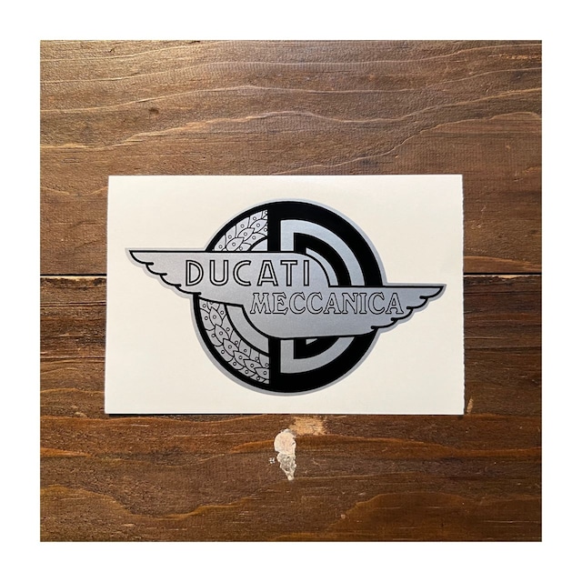 DUCATI / Ducati Meccanica Black & Silver Wingeg Stickers. #196