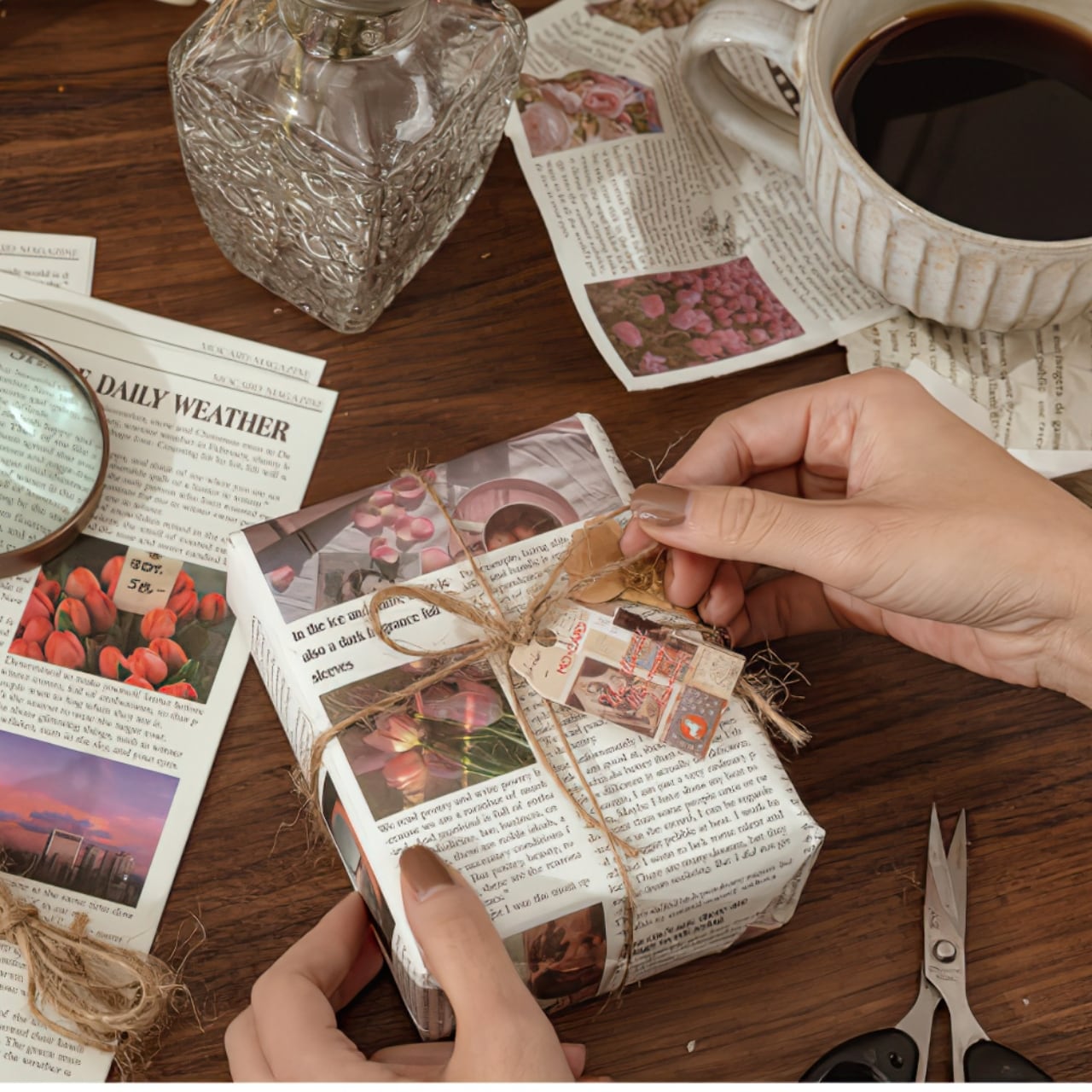 L36 新聞風 素材紙 紙もの 全8種 20枚 大判 レトロ ヴィンテージ