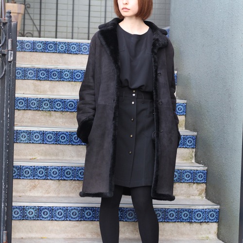 .BURBERRY LONDON MOUTON LONG COAT/バーバリーロンドンムートンロングコート2000000008028