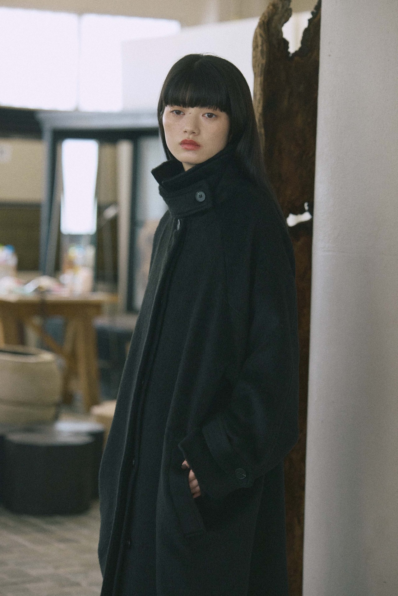 DU260701 Stand Collar Long Coat【Outer Collection】