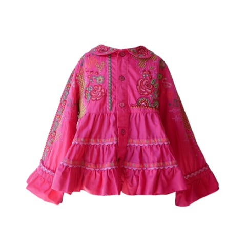 Vintage | Flower embroidered blouse