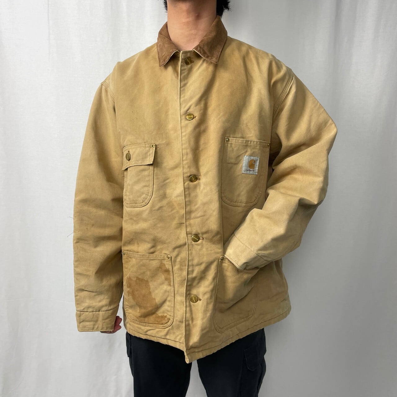 90年代 Carhartt カーハート ダック地 ミシガンチョアコート メンズL-XL相当 古着 90s ヴィンテージ VINTAGE  ワークジャケット カバーオール ブランケットライナー ベージュ【ワークジャケット】/ベージュ【CS2312-AL1】 | cave  古着屋【公式】古着通販サイト