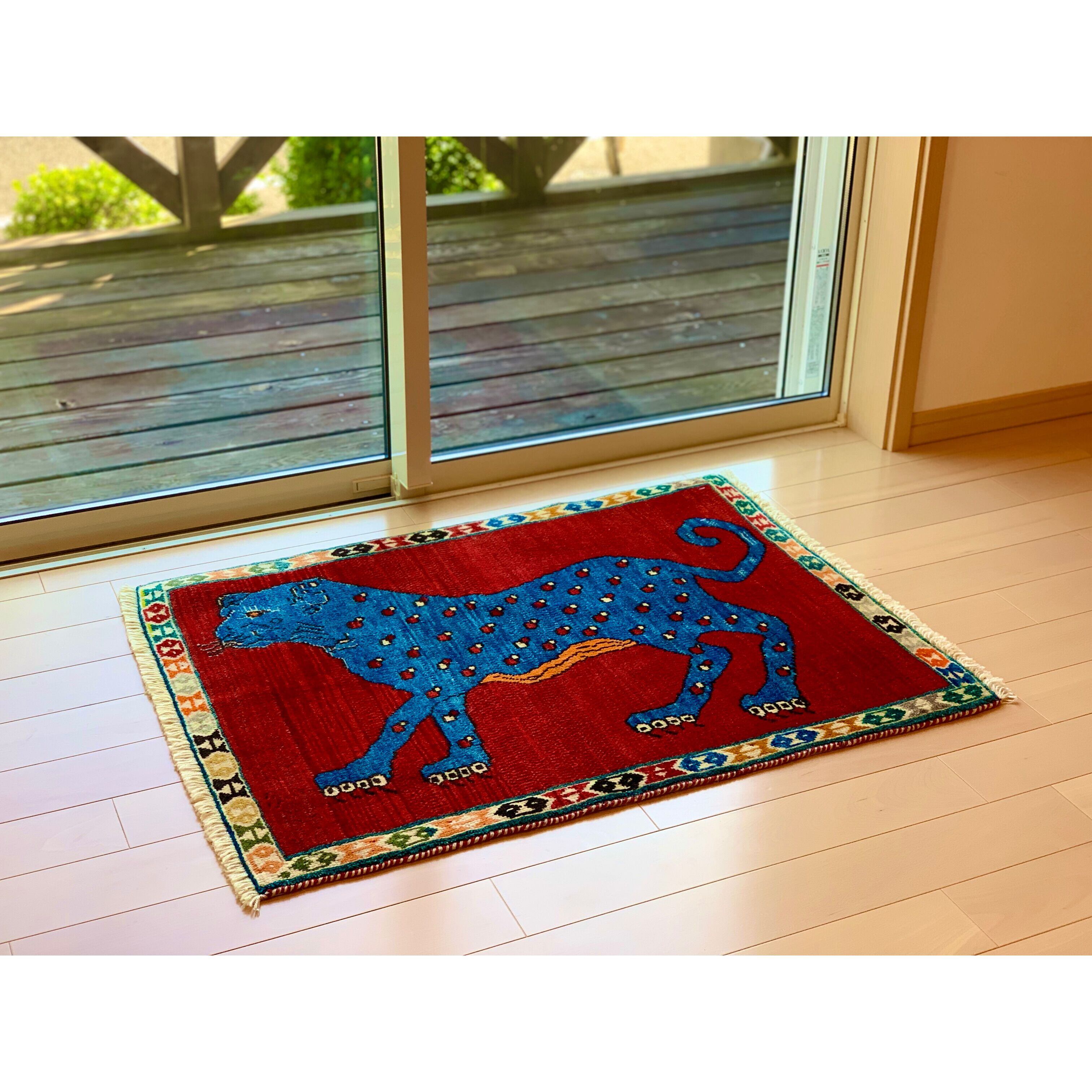 修理あり　モロッキリム　アニマルラグ　写真9番手織り70cmx125cm 修理あり モロッキリム アニマルラグ 写真9番手織り70cmx125cm