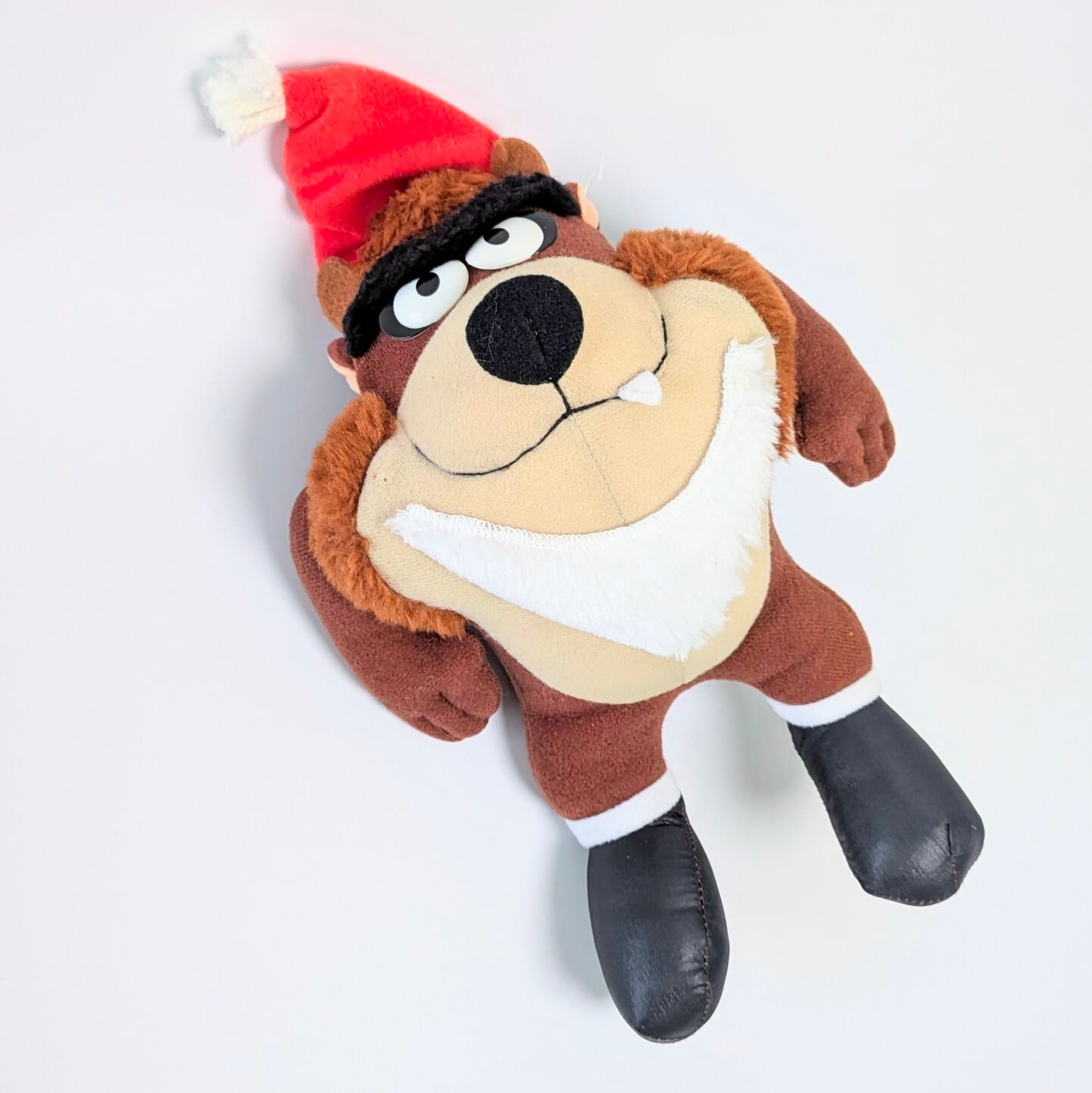 ☆VINTAGE 1992☆【 Looney Tunes ( ルーニーテューンズ )】1992 McDonald's Christmas Tasmanian Devil TAZ Stuffed Plush Looney Tunes タズマニアンデビル / マクドナルドクリスマスミールトイ / プラッシュ / ぬいぐるみ / オーナメント〚アメリカン雑貨 アメトイ〛