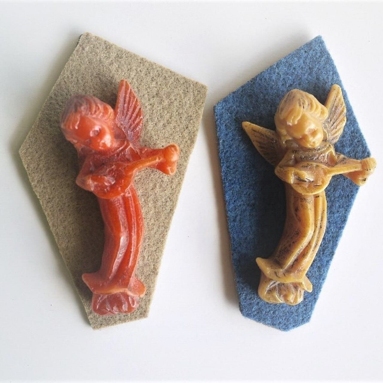 二人の天使 蜜蝋&赤蝋 ワックスオーナメント