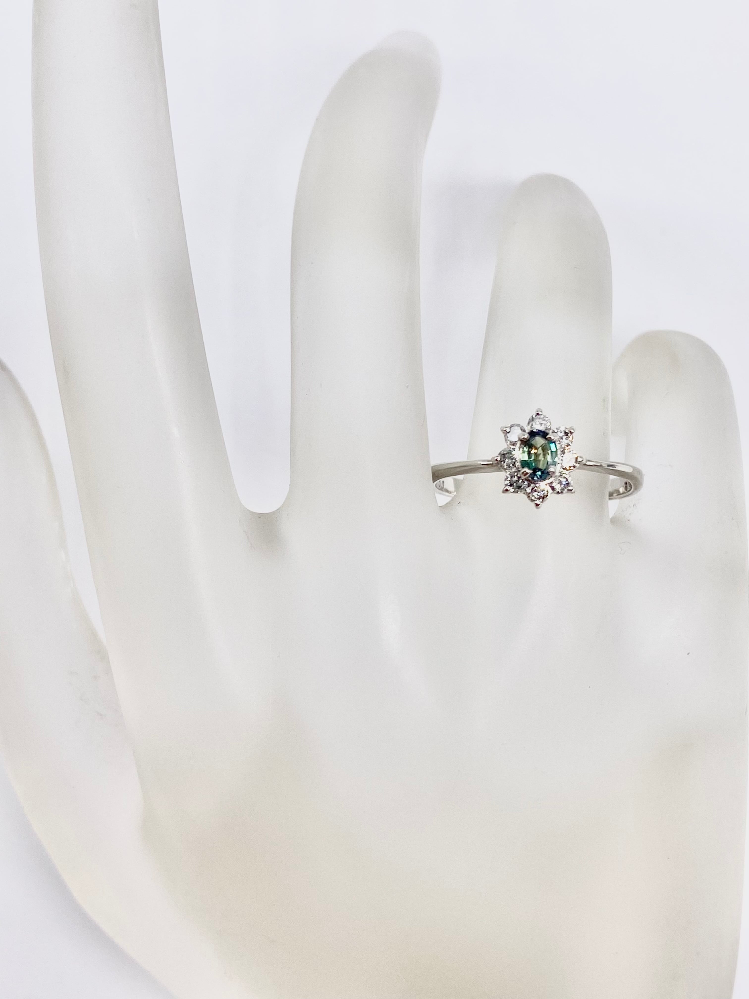 アレキサンドライト 0.1ct / ダイヤモンド 計0.2ct Pt900 リング