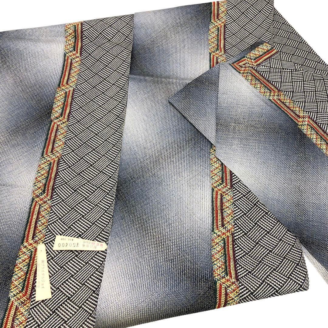 O-2429 名古屋帯 モダン 組み織 美しい織模様 金通し 長尺