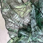 薄手シルクショール 　緑　超透感グリーン　ロングスカーフ　