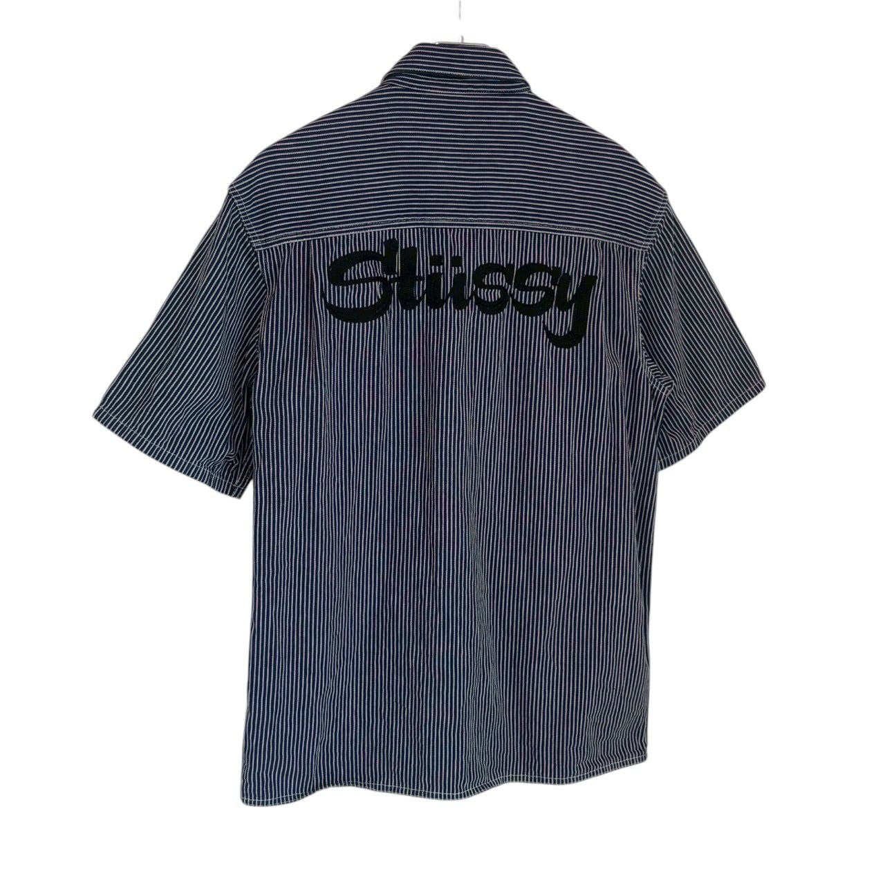 stussy ステューシー 半袖シャツ M バックロゴ 刺繍ロゴ | 古着屋SAKASHITA