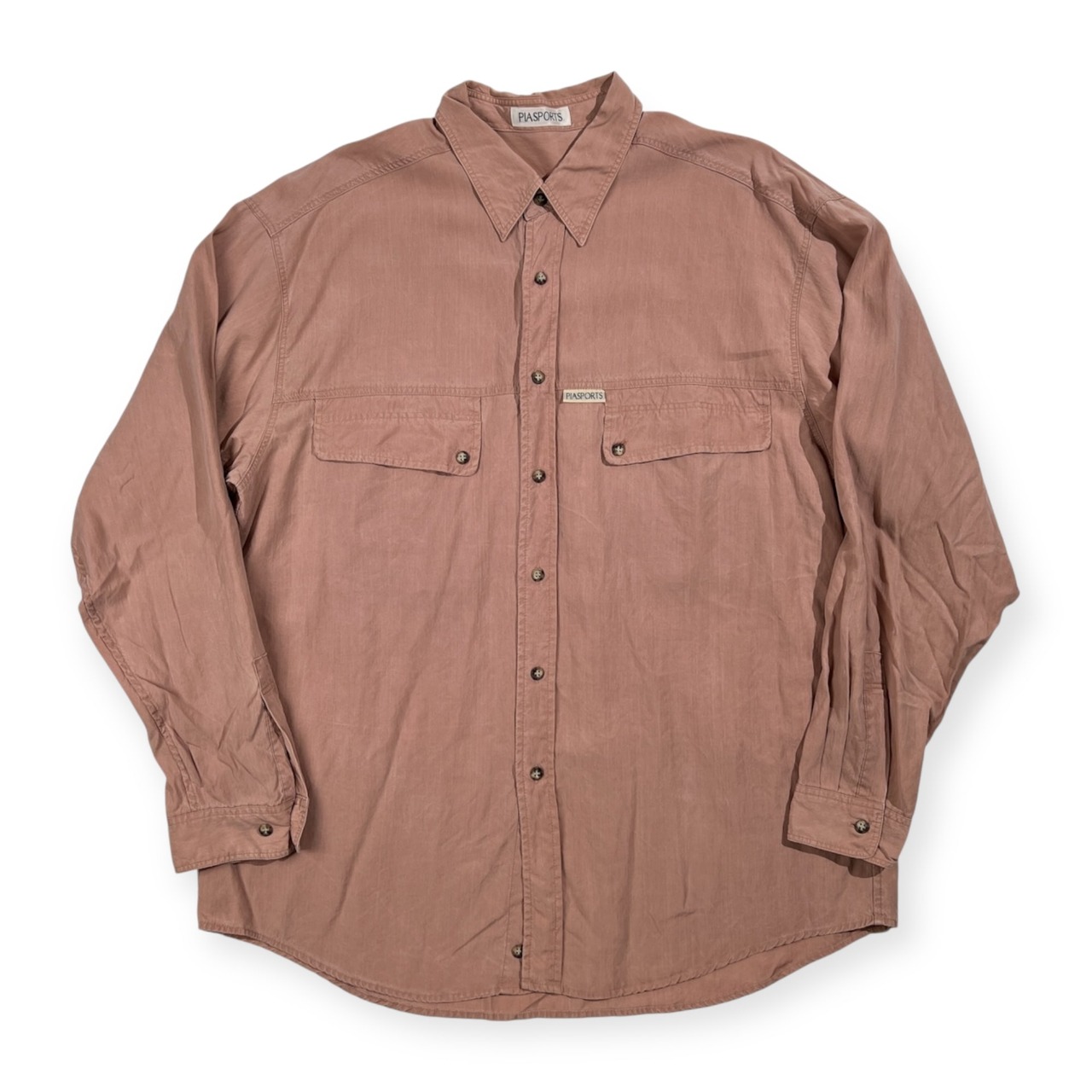 PIA SPORTS ピアスポーツ 両胸ポケット テンセル100% 長袖シャツ サイズ 4 /メンズ/ライカ/日本製