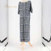 フラダンス 衣装 ワンピース ドレス ノアノア ブラック系 NOANOA ツーカラー モノトーン シンプル かわいい 華やか きれい 上品 大人っぽい おしゃれ エレガント 黒 白 ハワイアン タヒチアン アロハ ハワイアンプリント フラ ダンス レッスン