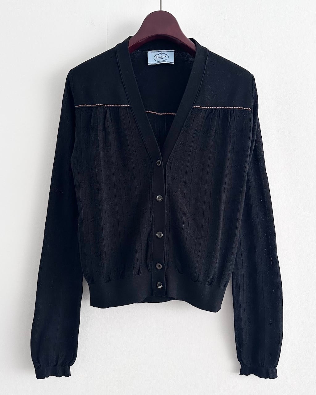 PRADA STITCH DETAIL COTTON CARDIGAN | dear closet