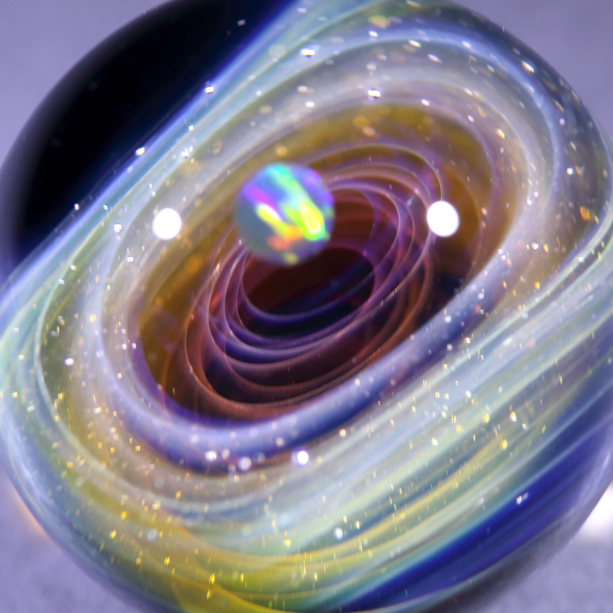 27mm Galaxy Glass Pendant 宇宙ガラスペンダント (螺旋状銀河） no
