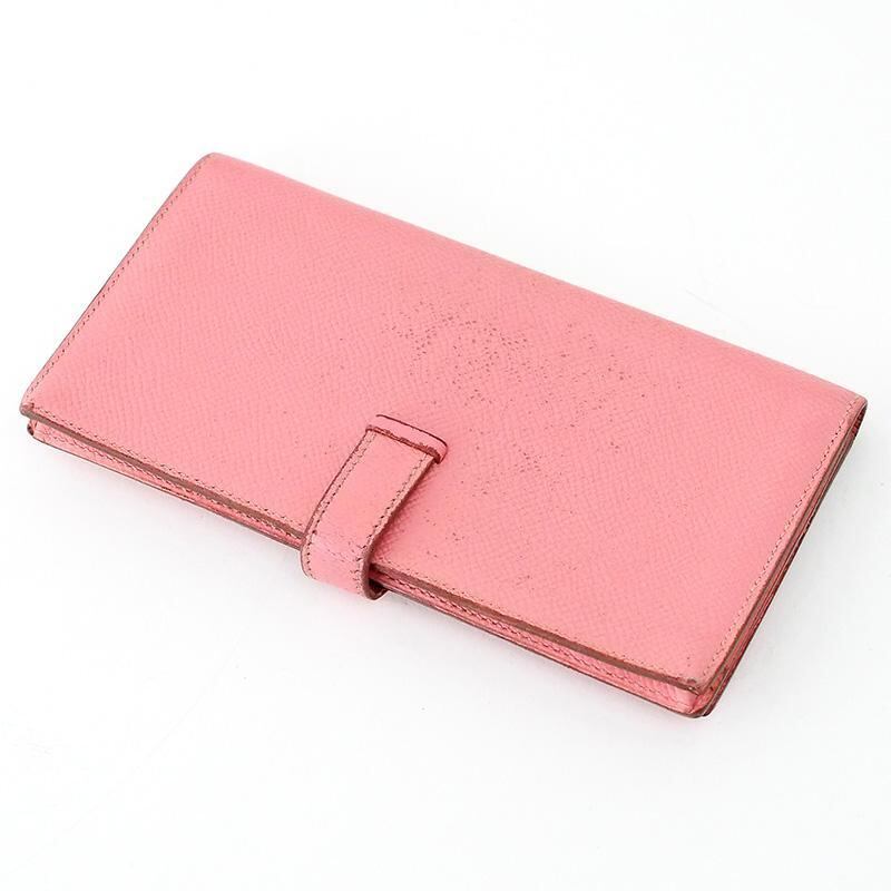 エルメス HERMES ベアン スフレ エプソン ピンク 長財布 □R刻印 | 質