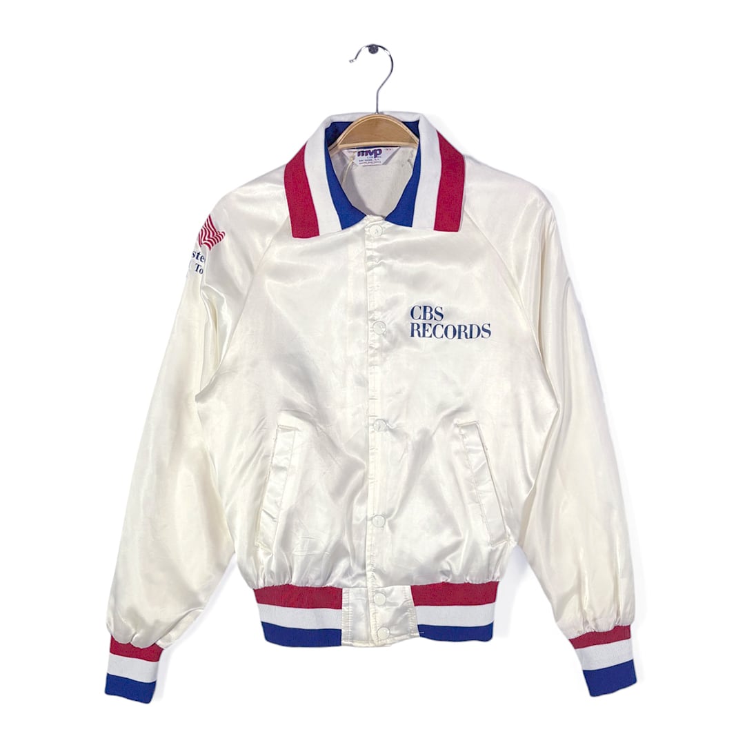 80s ブルーススプリングスティーン BORN IN THE USA ヴィンテージ ナイロンジャケット ツアージャケット CBS RECORDS サイズXS 古着 DZ0817