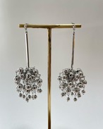 metallic shower long pierce/earrings    silver