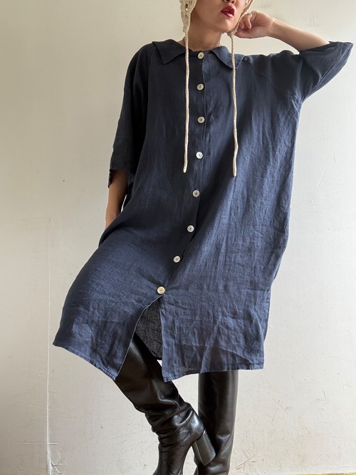②"Each Price Market" Vintage Linen Double Face Dress