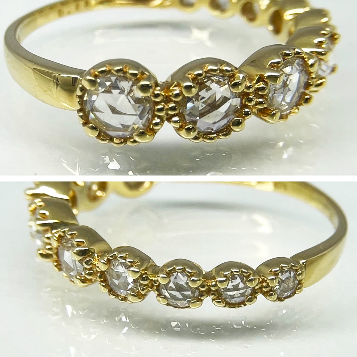 K18YG 0.25ct ローズカットダイヤモンドリング K18YG 0.25ct ローズカットダイヤモンドリング