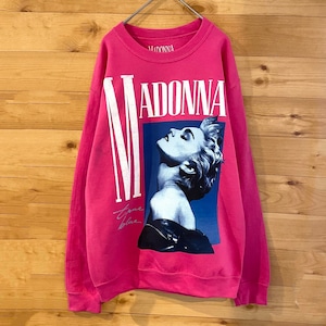 【MADONNA】マドンナ フォトプリント スウェット トレーナー オフィシャル 公式 2018年 ビッグロゴ 80s S US古着