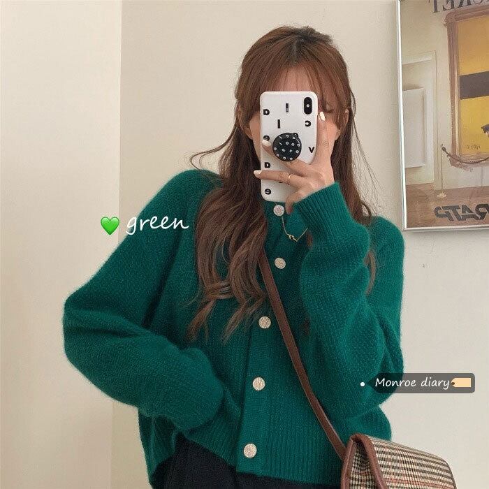 スタイルショートカーディガンセーター ニットスプリングルーズジャケット 春物 モンロー96144697260