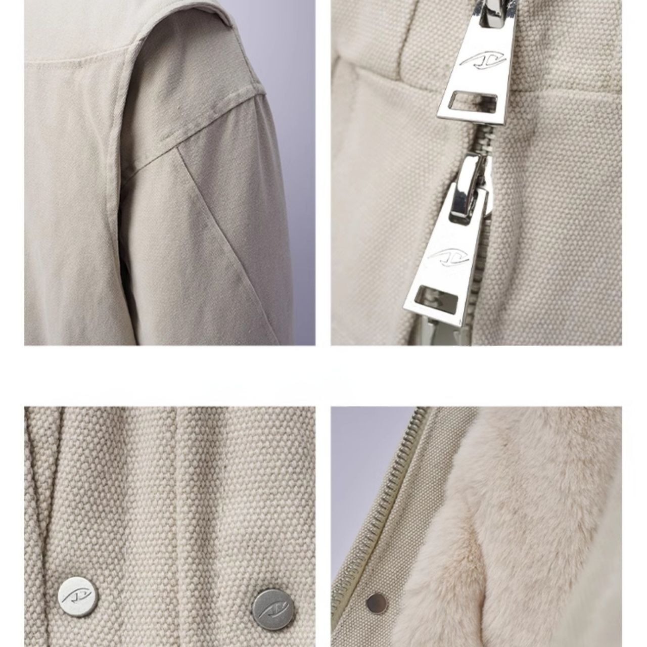 フェイクファーライナーキャンバスウォッシュドブルゾン　1033