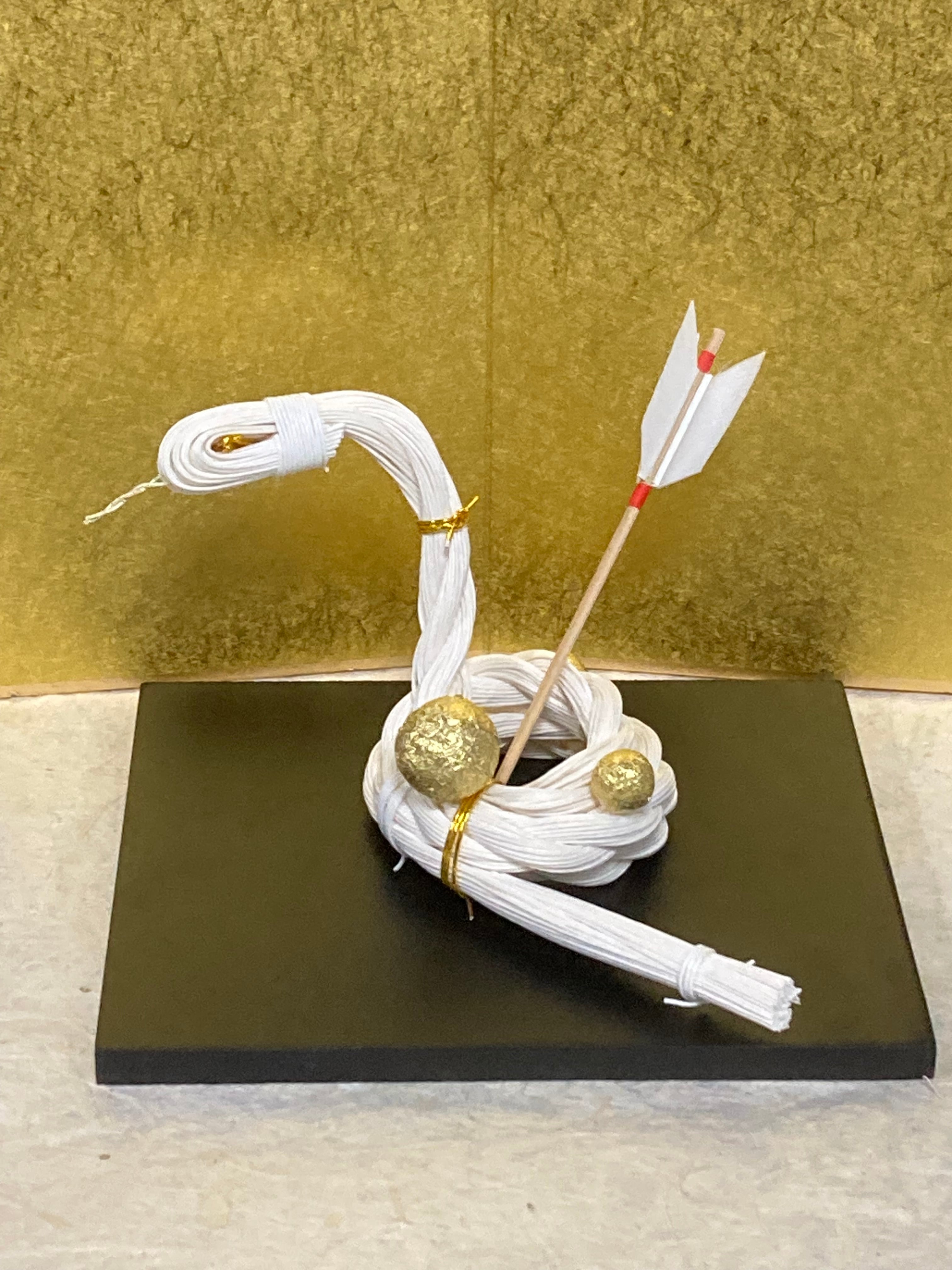 万年鏡餅（陶器）鶴・亀器橙付き大タイプ