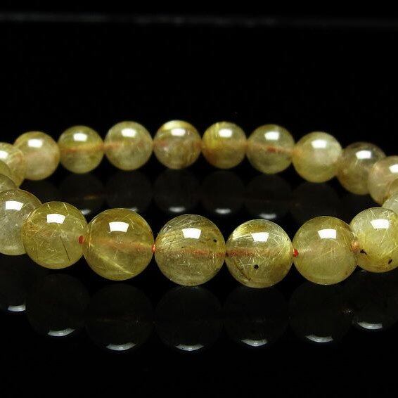 ルチルクォーツ ブレスレット 9mm タイチンルチルクォーツ タイチンルチル 一点物 メール便可 [M便 1/10] 111-49061