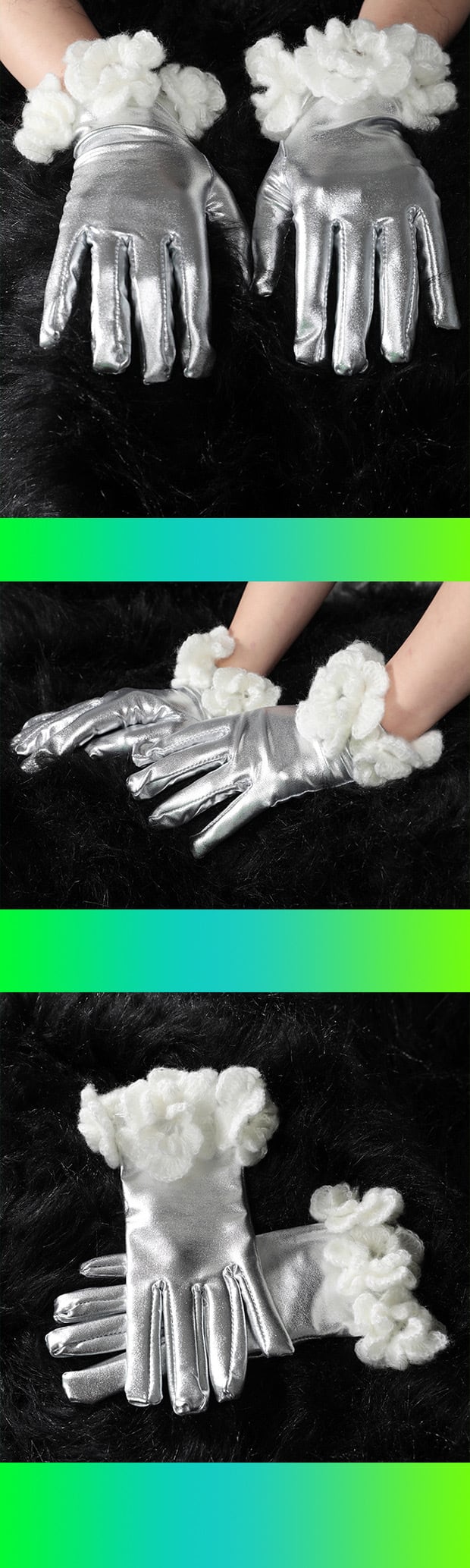 シルバー 手袋 グローブ 花柄 | LOVEYsmileSHOP