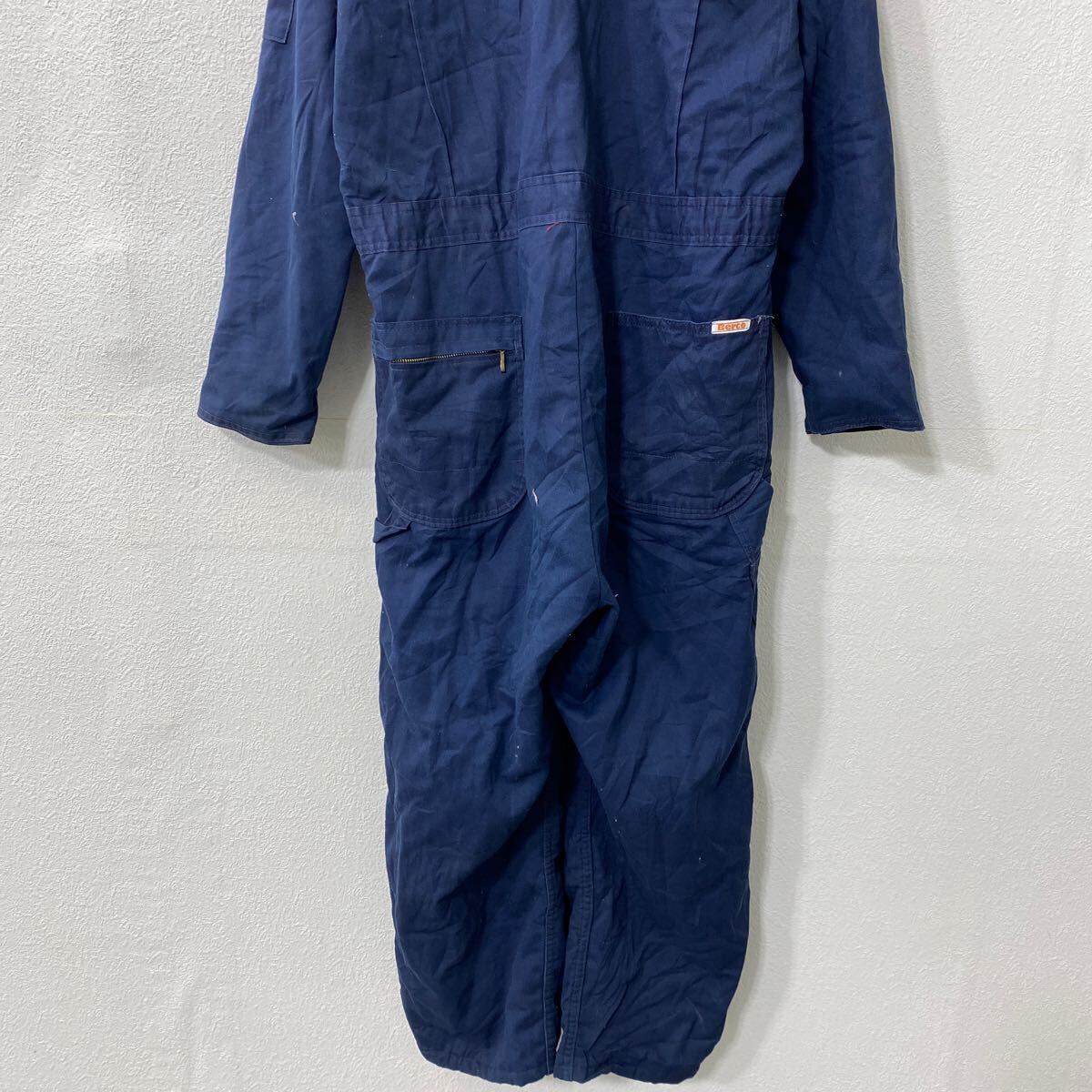 アメリカ古着 つなぎ オールインワン 中綿 Berco 中綿 長袖つなぎ W42 ネイビー ベルコ USA製 ワークウェア