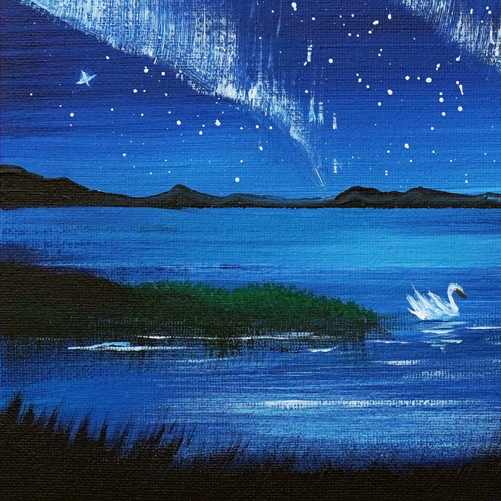 琥*ん様 【オーロラが輝く日】アクリル画 F3 風景画 絵画 オーロラの風景 | easobi Artshop