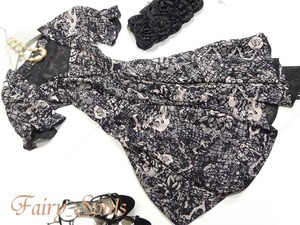 ★9号（M)★上品シフォンフレア－ワンピース(OPN5705) 