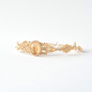 シトリンのマクラメ編み 天然石ブレスレット