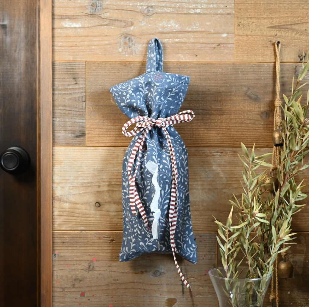 【 9/19 再入荷 】スラブコットンのティッシュカバー ネイビー|ストライプ柄 取手つき インテリア 雑貨