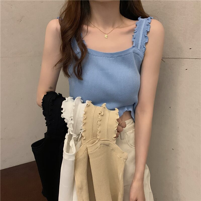 カラーサマースタイルノースリーブトップス シャツ 夏物 YY-ファッション18304737413