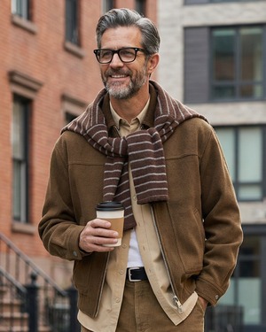 アーバンミニマル ウールブレンドジップブルゾン 3色　A0159