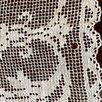 テーブルセンター　レース　生成り色 刺繍　フランス蚤の市 12CLda18