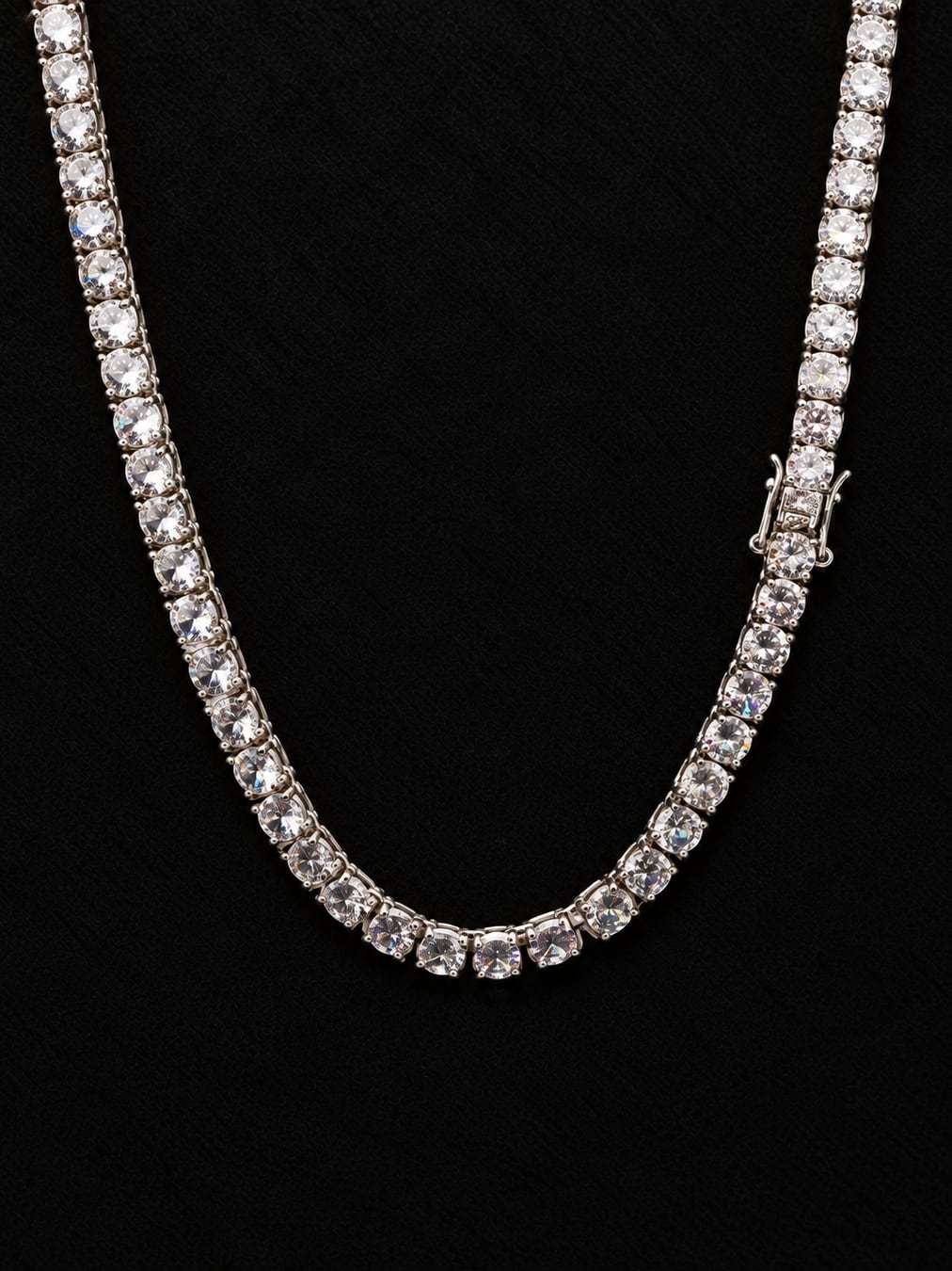 【3mm/4mm/5mm】Zircon Tennis Necklace -Gold/Silver-