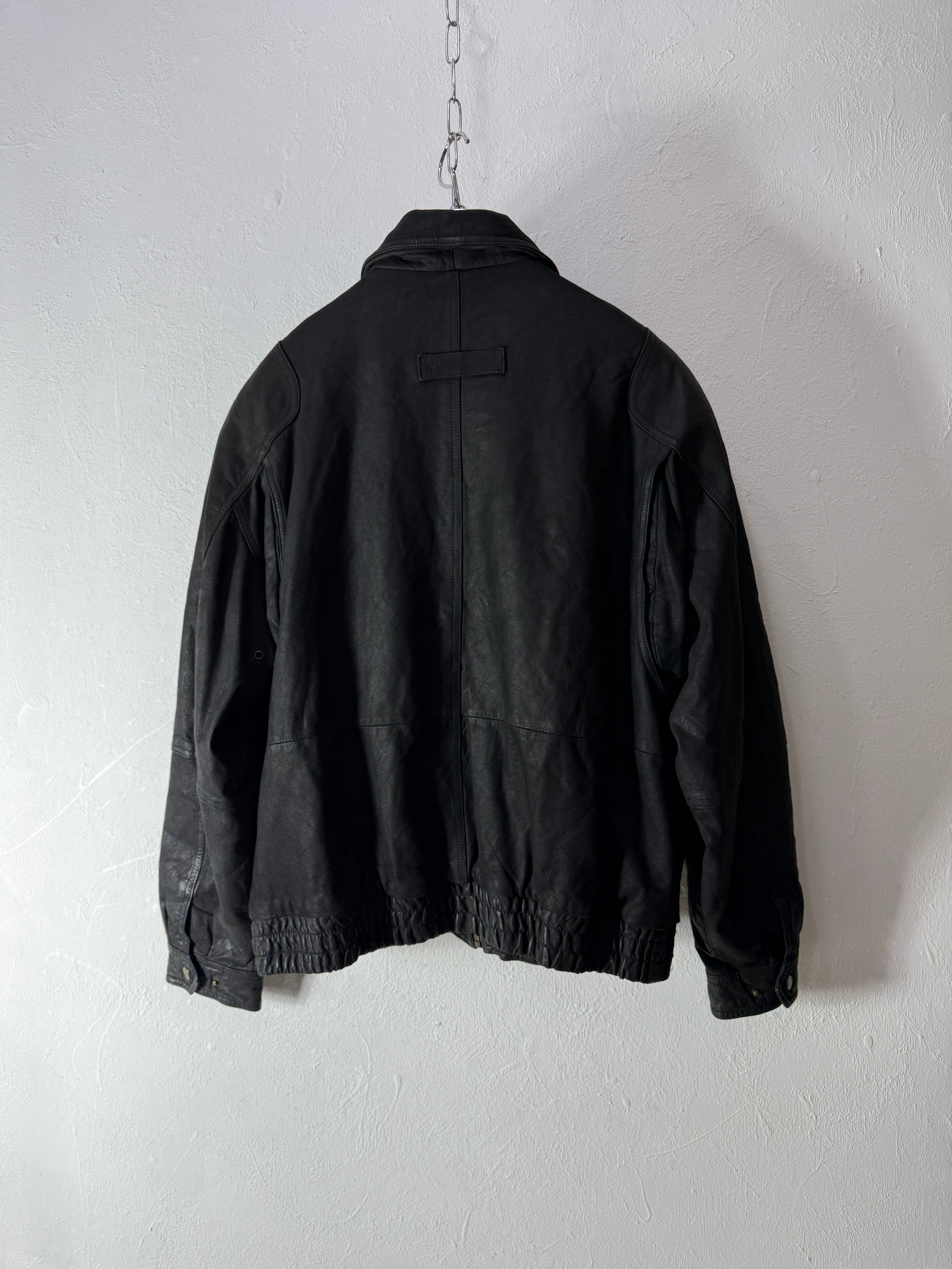90's “JOHN ASHFORD” Leather Jacket – Dark Minimal | SISON