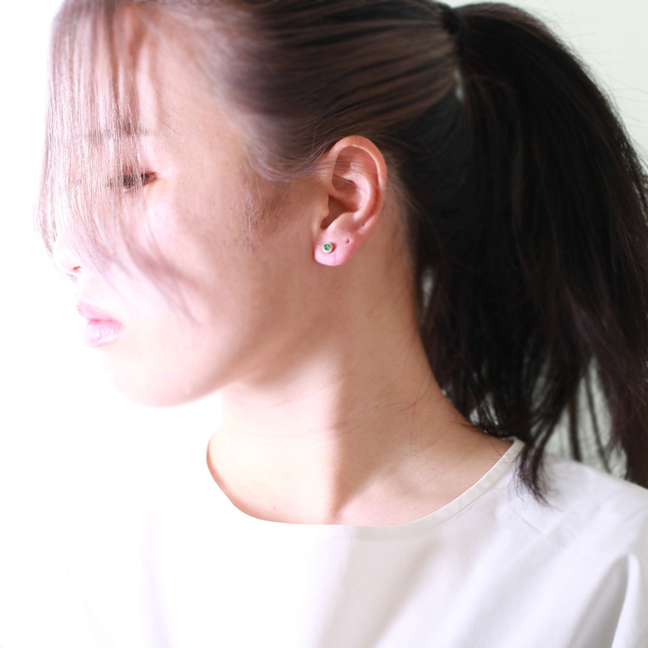 溢れ出る透明感！翡翠ダイヤ入りピアス A貨翡翠 jd_mm1130