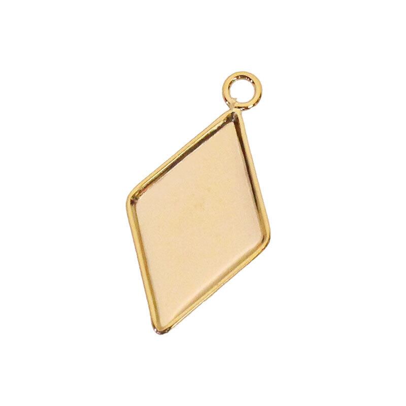 ゴールド ひし形ペンダントトップ アクセサリー パーツ チャーム ペンダント トップ ひし形 10個 17.5mm