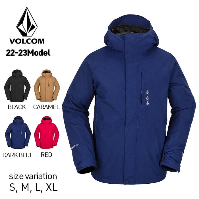 22-23 VOLCOM DUA GORE-TEX JACKET BLACK CARAMEL DARKBLUE RED