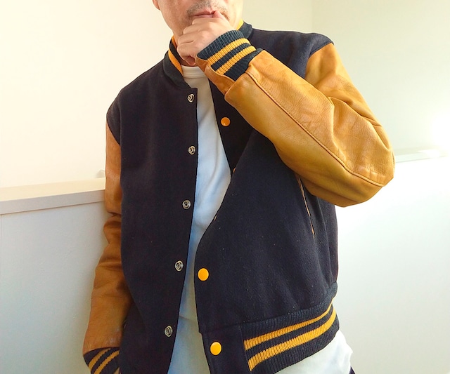 80s GOLDEN BEAR VARSITY JACKET M