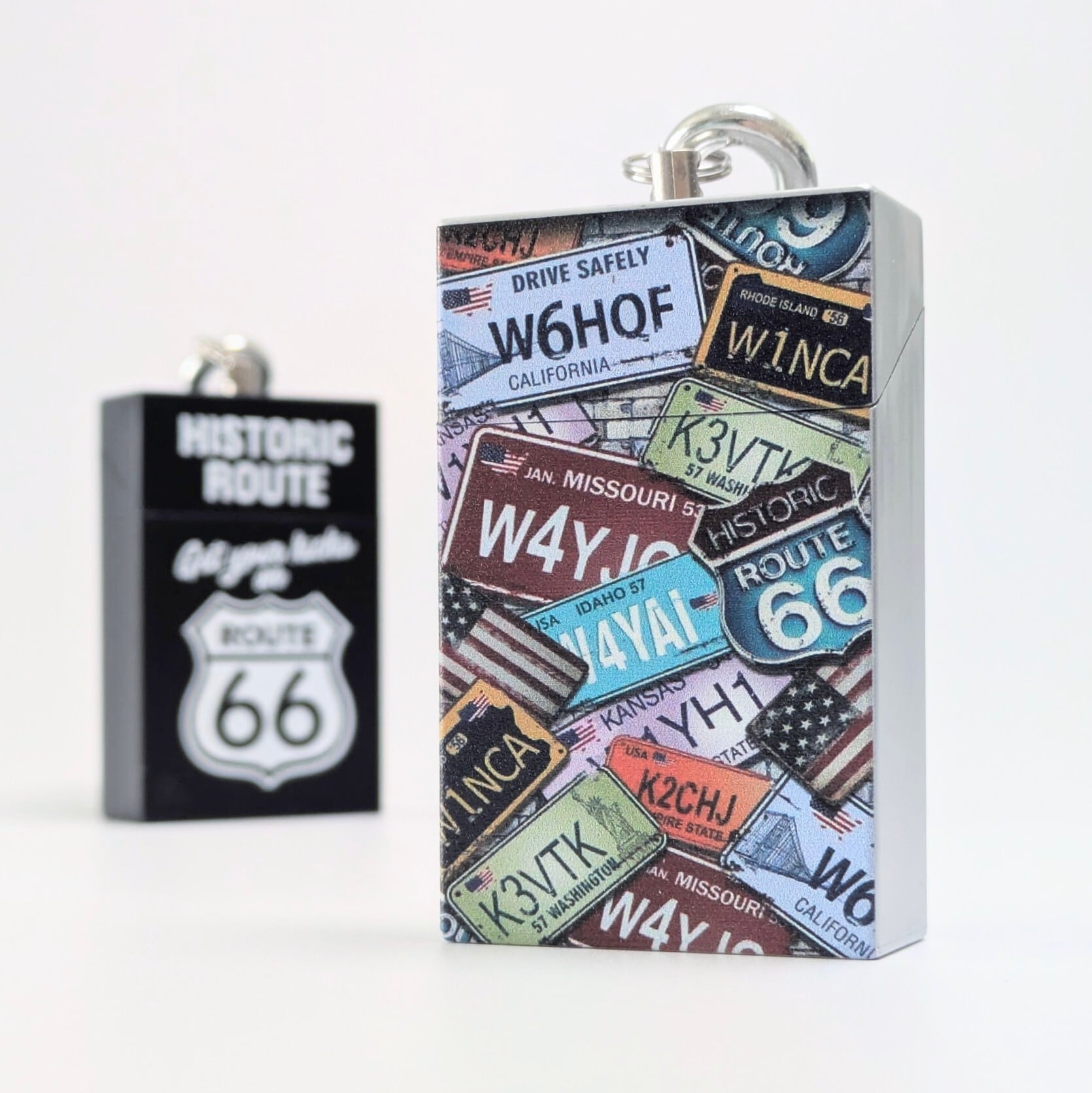 【 Route 66 ( ルート66 ) 】 Portable Ashtray / 携帯灰皿 / カラビナポータブルアシュトレイ　〚アメリカン雑貨 アメトイ〛