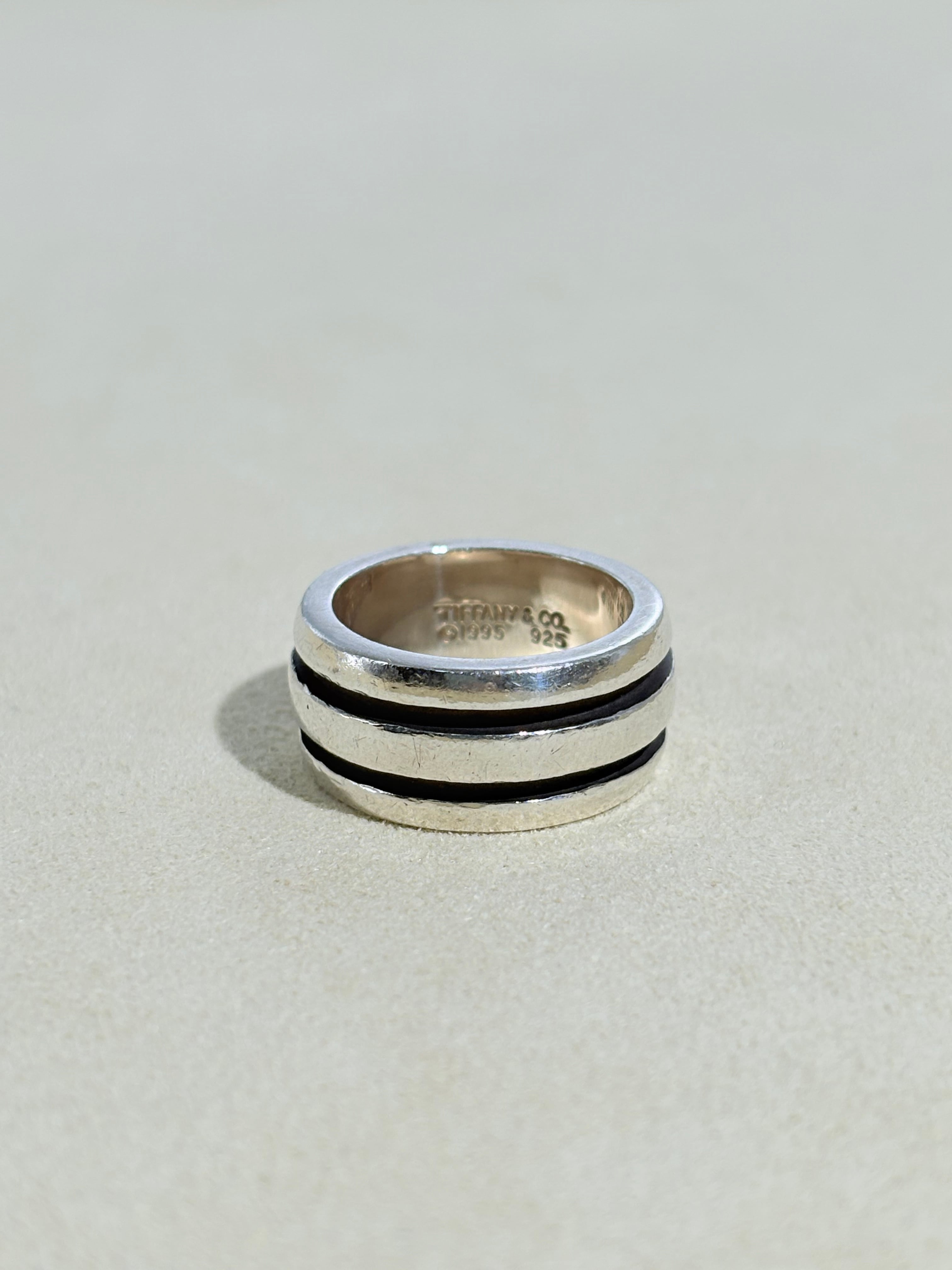 Grooved Double Line Ring #9 -Tiffany&Co-